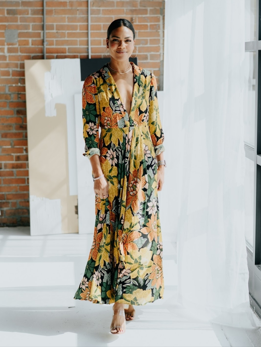 NWT FARM RIO | $220 Black Garden Maxi Dress - Picture 2 of 9
